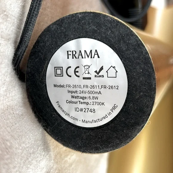 FRAMA Brass T-Lamp (NWOT)